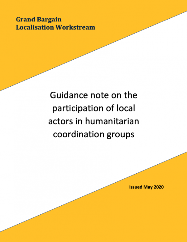  Grand Bargain Localisation Workstream - Guidance note on the participation of local actors in humanitarian coordination groups